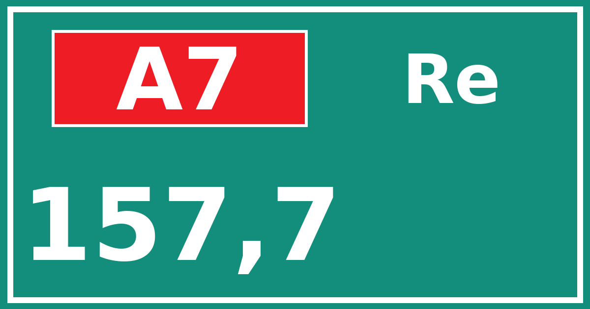 Hectometerbord A7 157,7 zijde Re