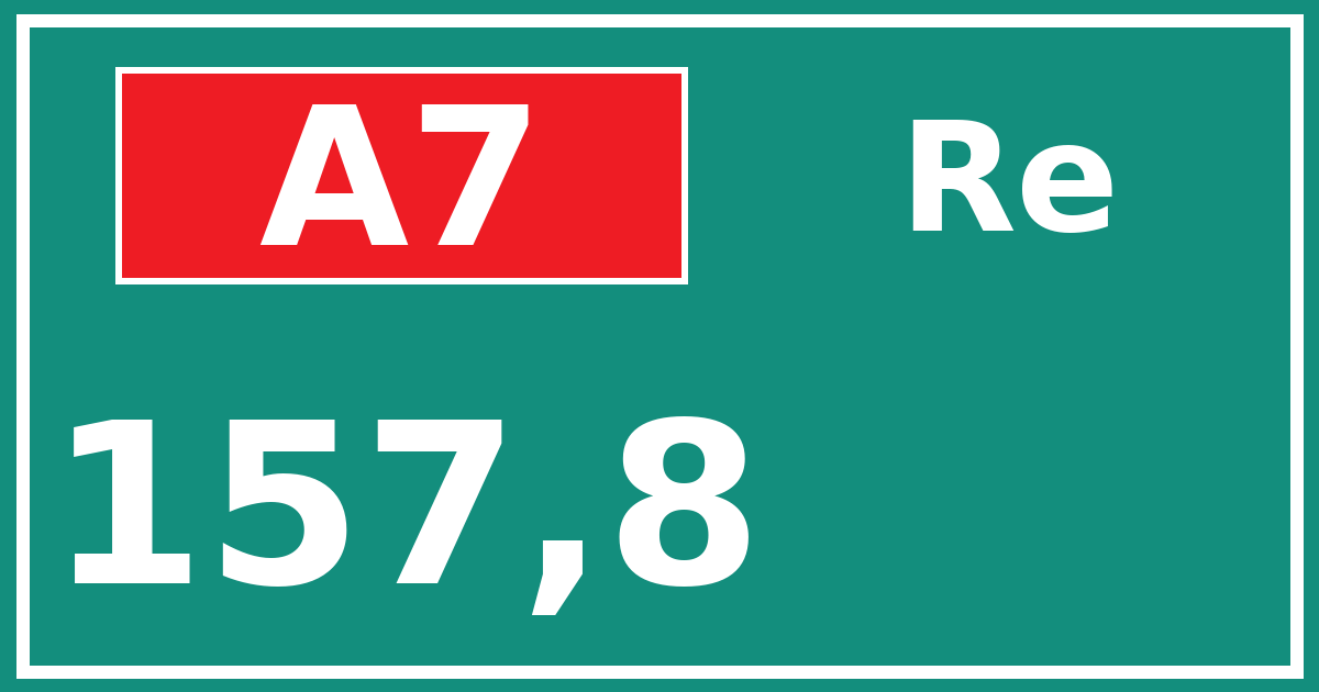 Hectometerbord A7 157,8 zijde Re