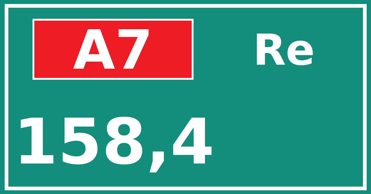 Hectometerbord A7 158,4 zijde Re