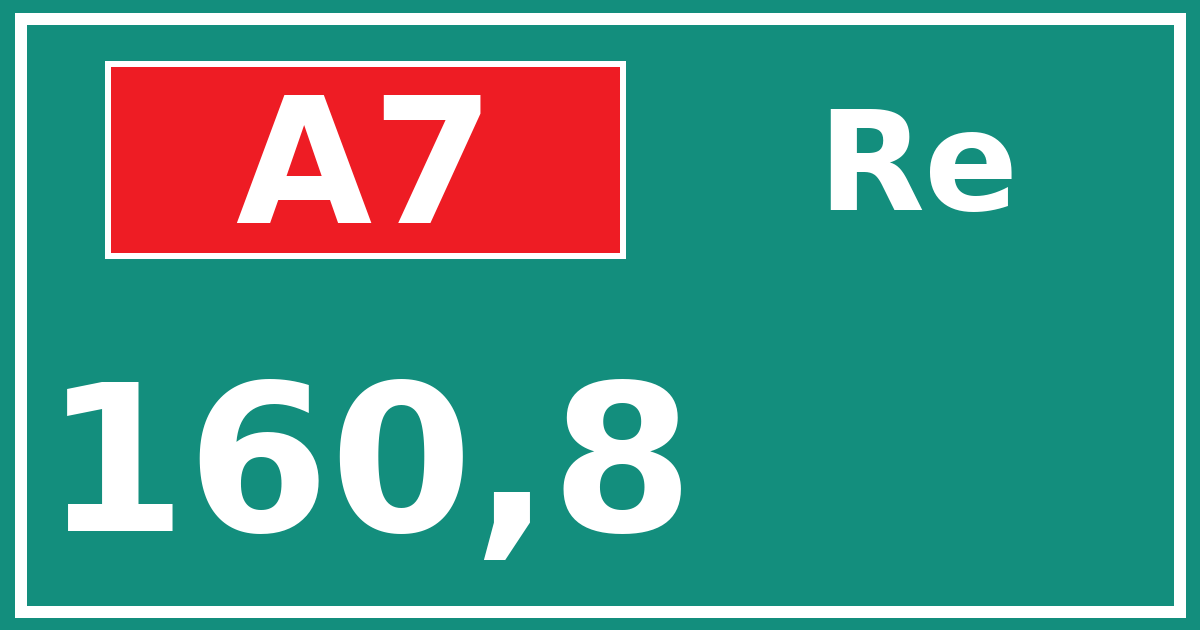 Hectometerbord A7 160,8 zijde Re