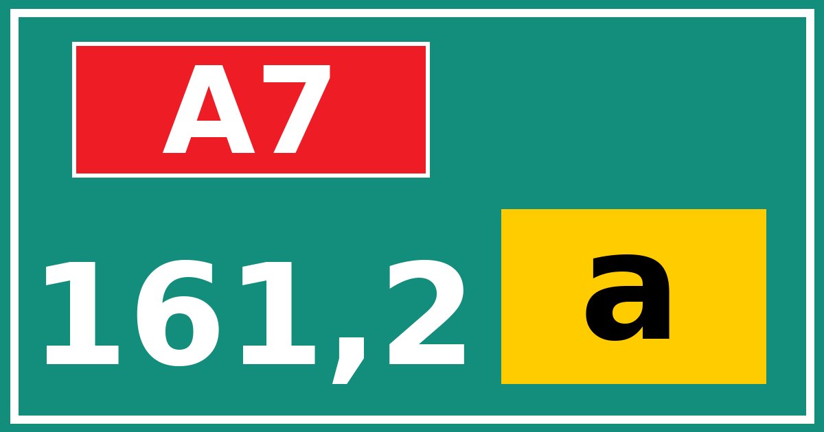 Hectometerbord A7 161,2 letter a