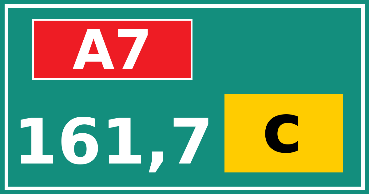 Hectometerbord A7 161,7 letter c