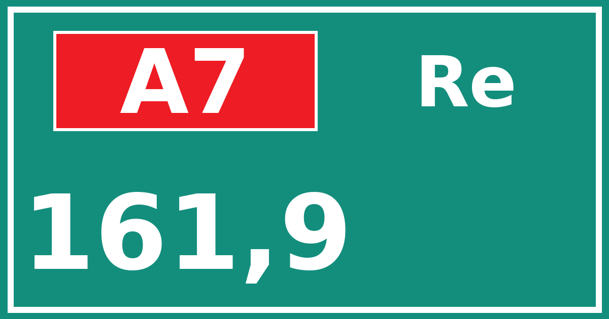 Hectometerbord A7 161,9 zijde Re
