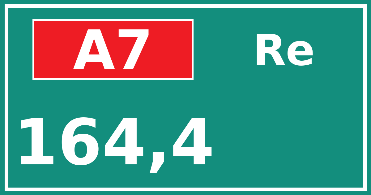 Hectometerbord A7 164,4 zijde Re