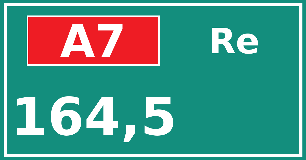 Hectometerbord A7 164,5 zijde Re