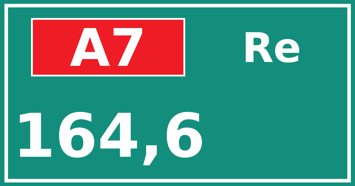 Hectometerbord A7 164,6 zijde Re