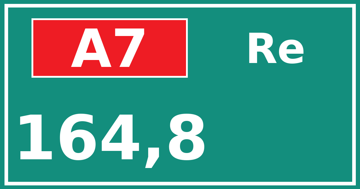 Hectometerbord A7 164,8 zijde Re