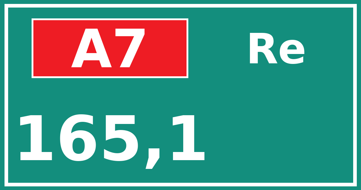 Hectometerbord A7 165,1 zijde Re