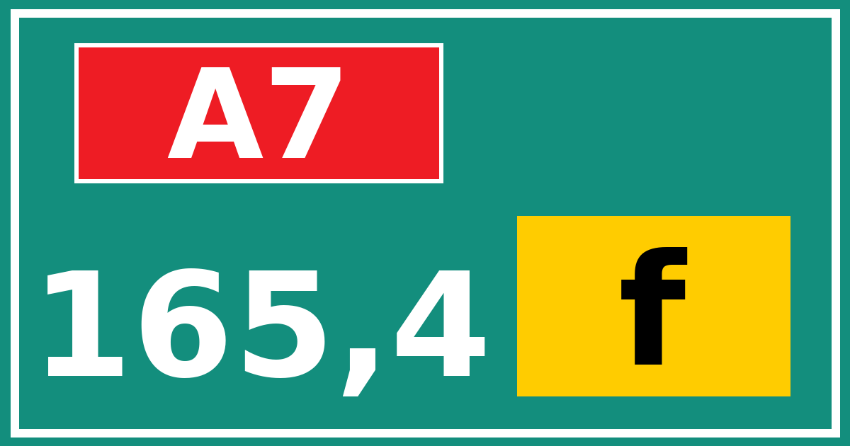 Hectometerbord A7 165,4 letter f
