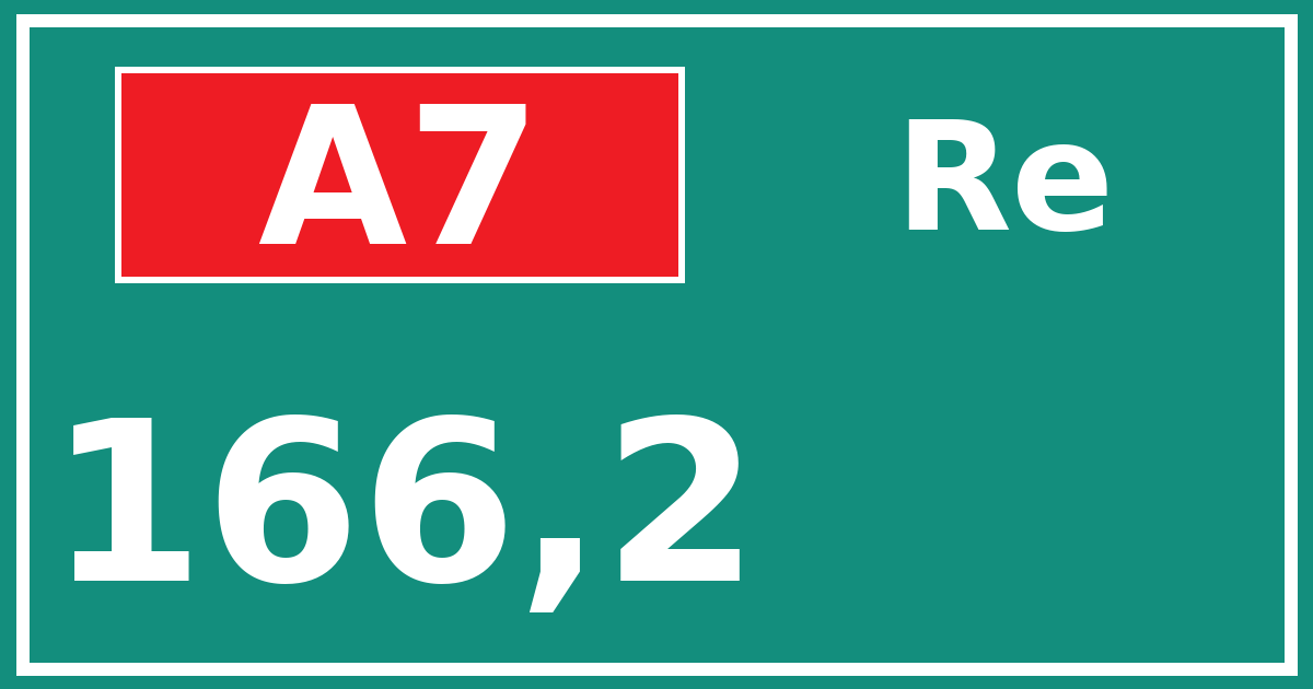 Hectometerbord A7 166,2 zijde Re