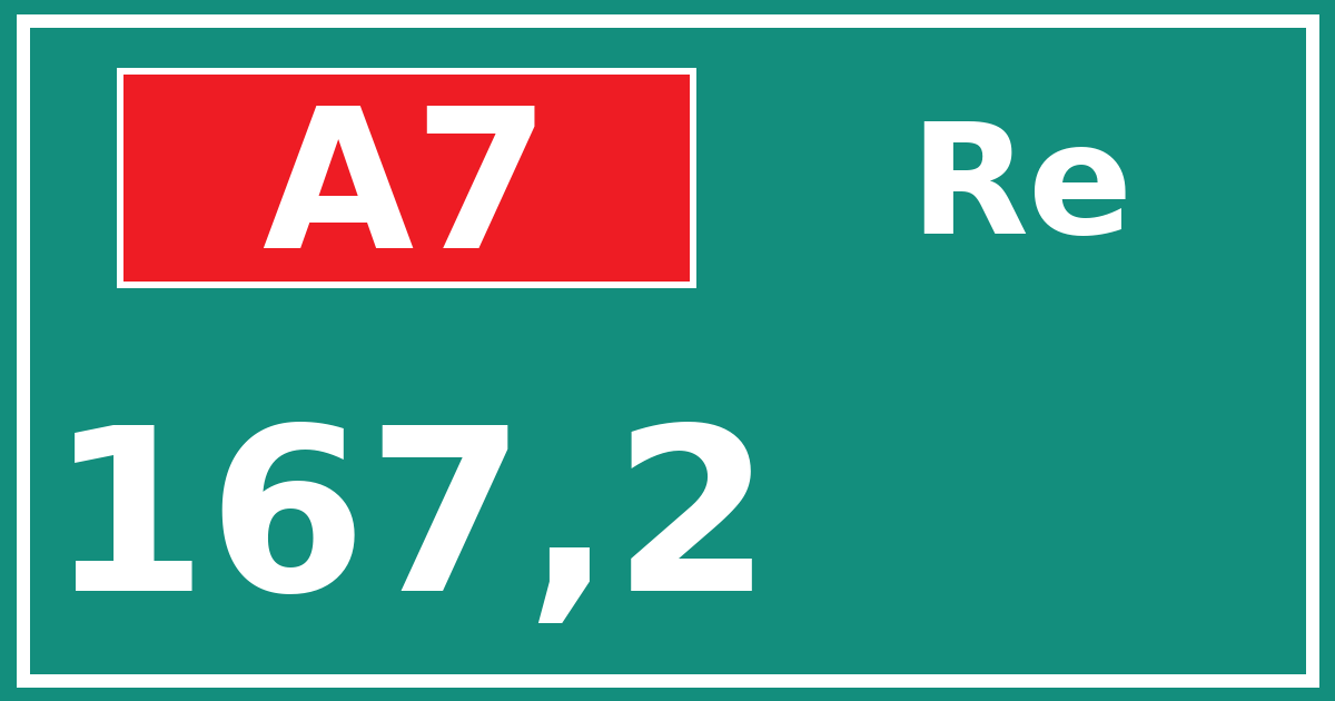 Hectometerbord A7 167,2 zijde Re