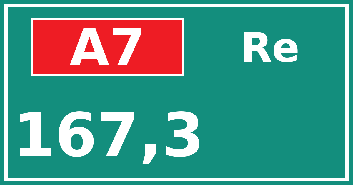Hectometerbord A7 167,3 zijde Re