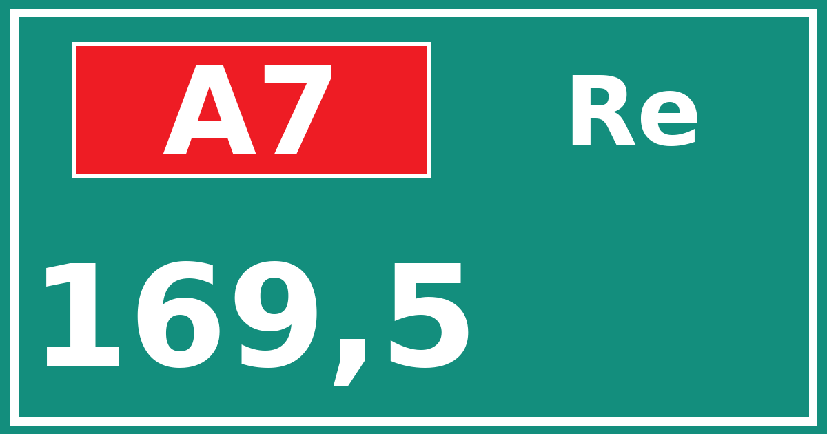 Hectometerbord A7 169,5 zijde Re