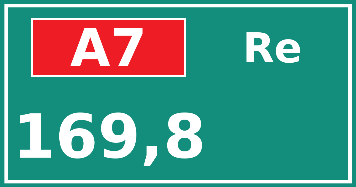 Hectometerbord A7 169,8 zijde Re