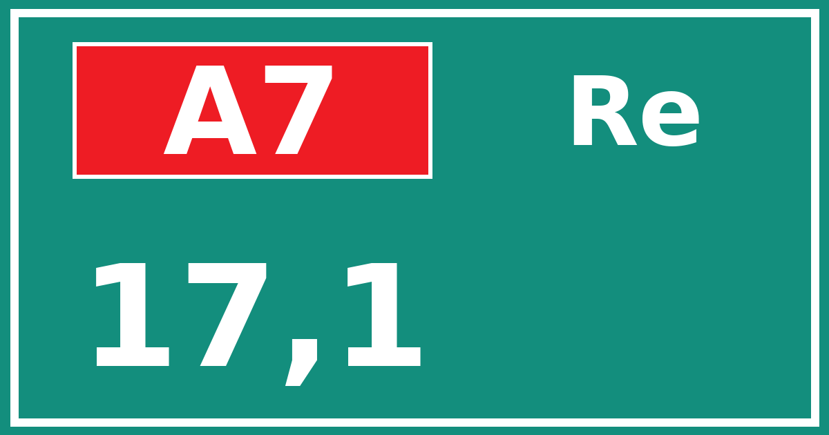 Hectometerbord A7 17,1 zijde Re