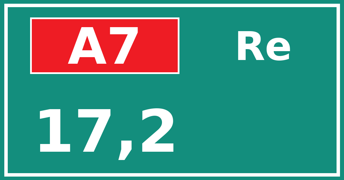 Hectometerbord A7 17,2 zijde Re