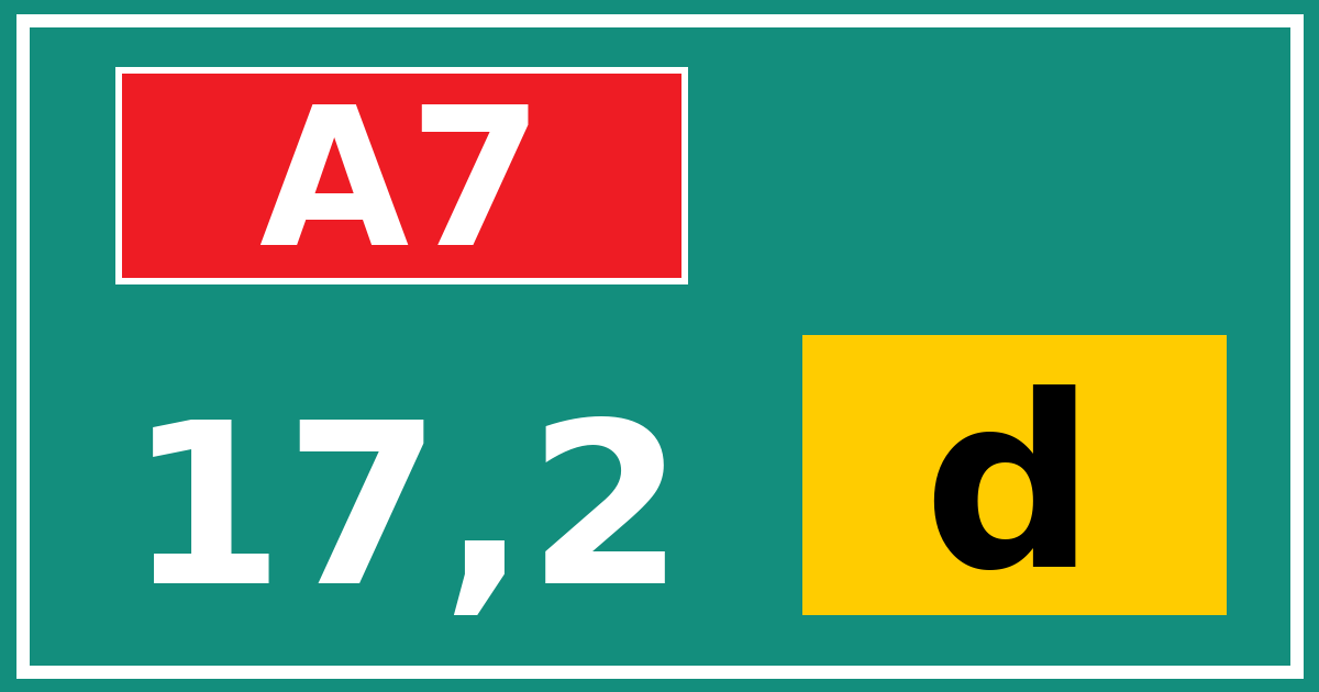 Hectometerbord A7 17,2 letter d