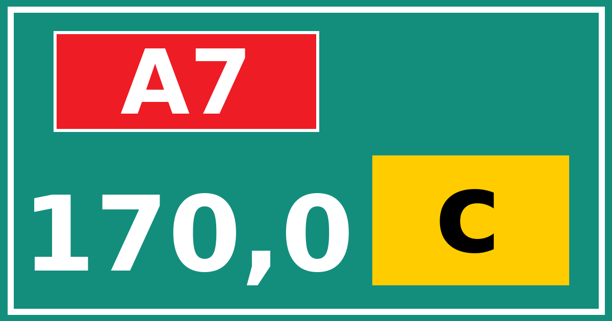 Hectometerbord A7 170,0 letter c