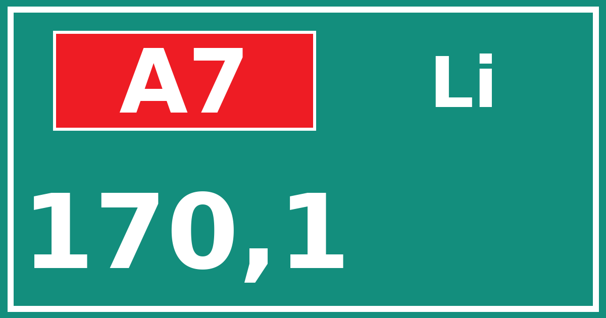 Hectometerbord A7 170,1 zijde Li