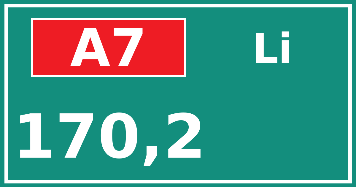 Hectometerbord A7 170,2 zijde Li