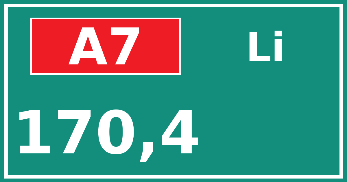 Hectometerbord A7 170,4 zijde Li