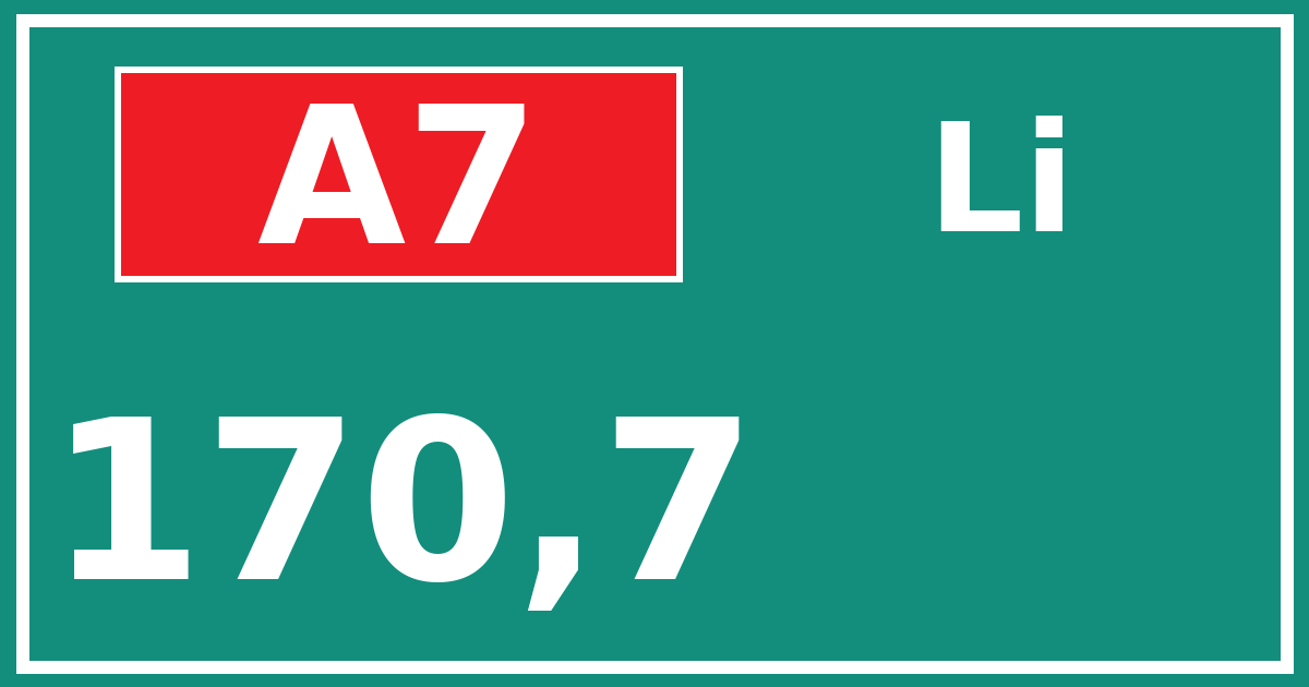 Hectometerbord A7 170,7 zijde Li