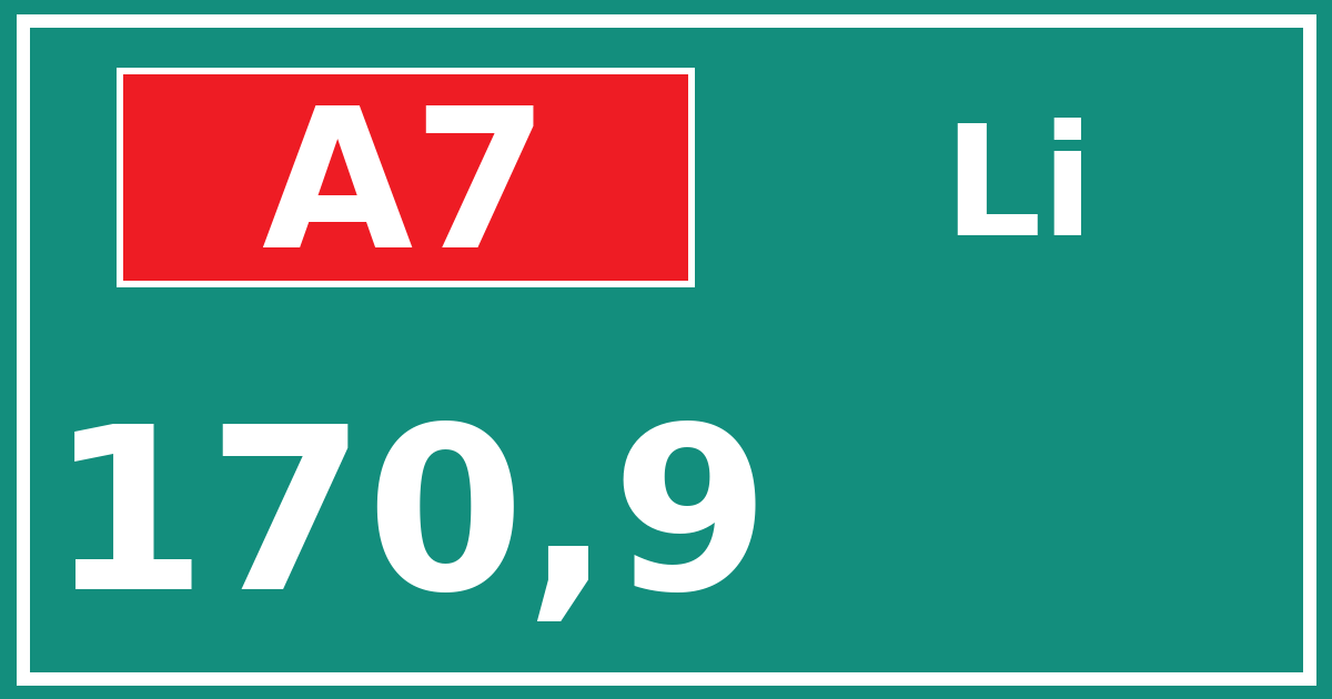 Hectometerbord A7 170,9 zijde Li