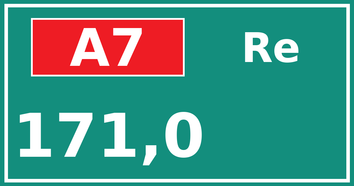 Hectometerbord A7 171,0 zijde Re
