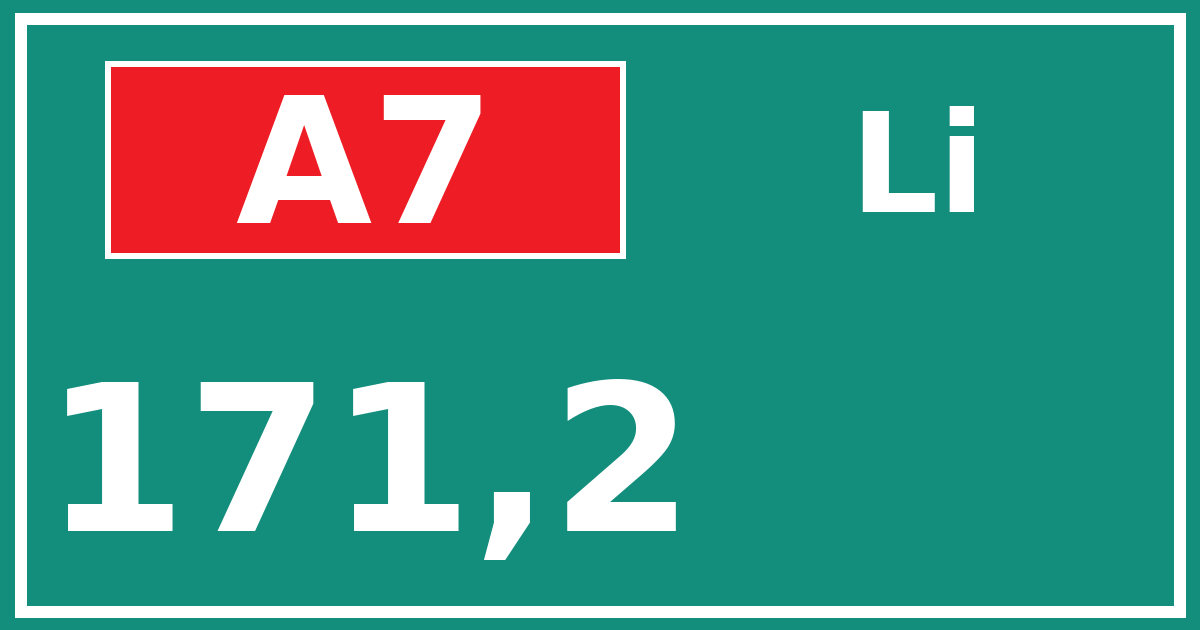 Hectometerbord A7 171,2 zijde Li