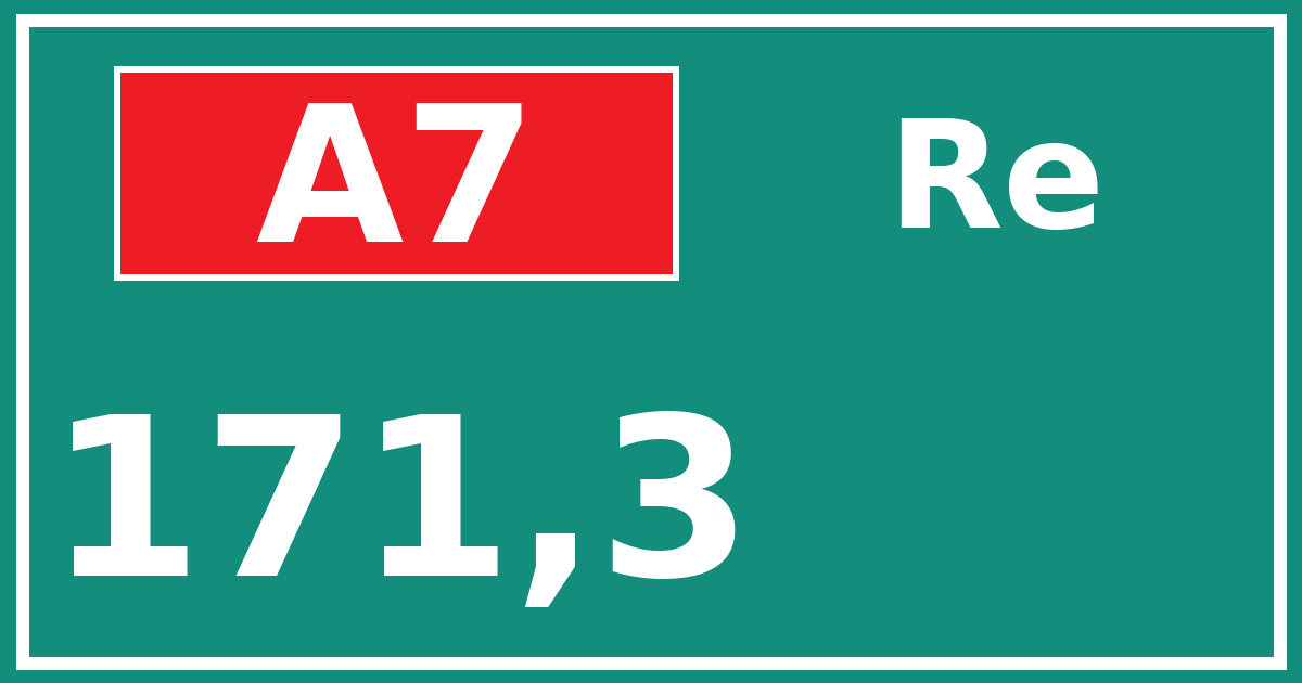 Hectometerbord A7 171,3 zijde Re