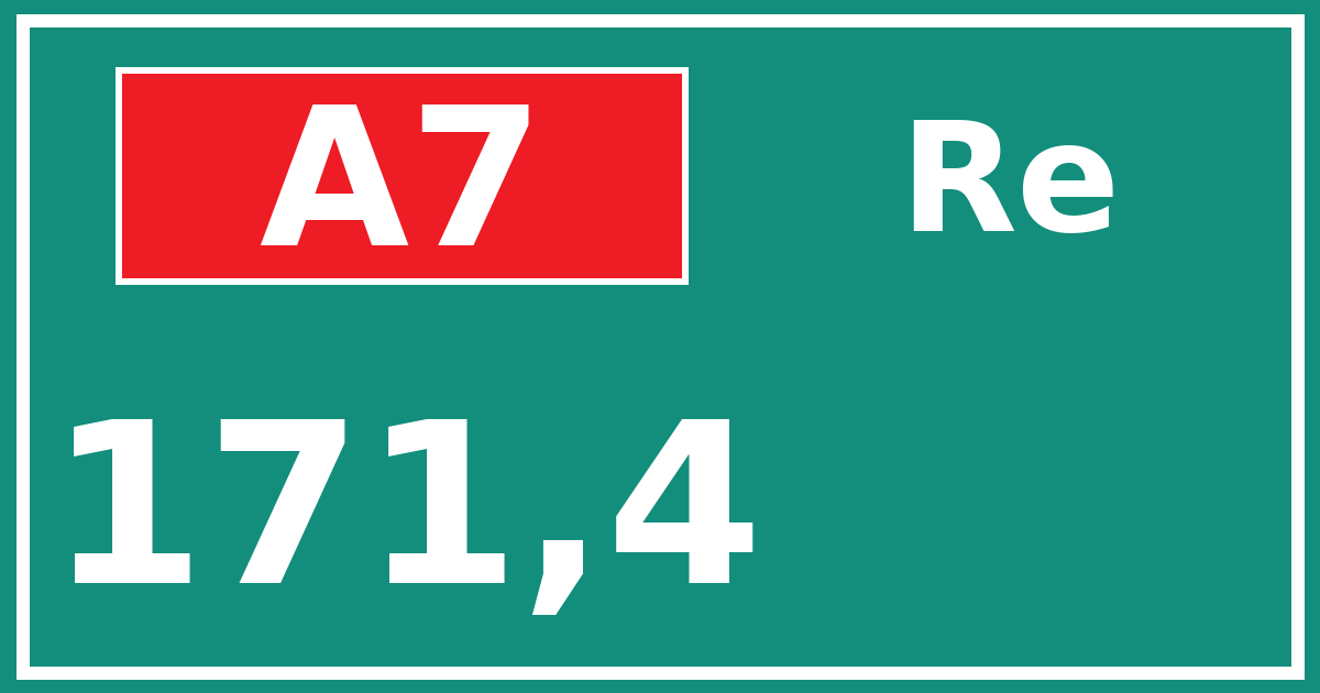 Hectometerbord A7 171,4 zijde Re