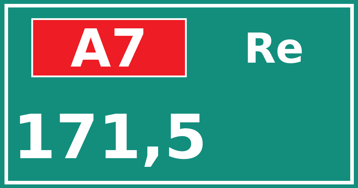 Hectometerbord A7 171,5 zijde Re