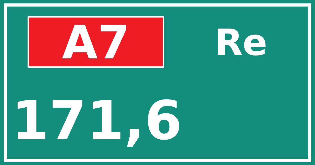Hectometerbord A7 171,6 zijde Re