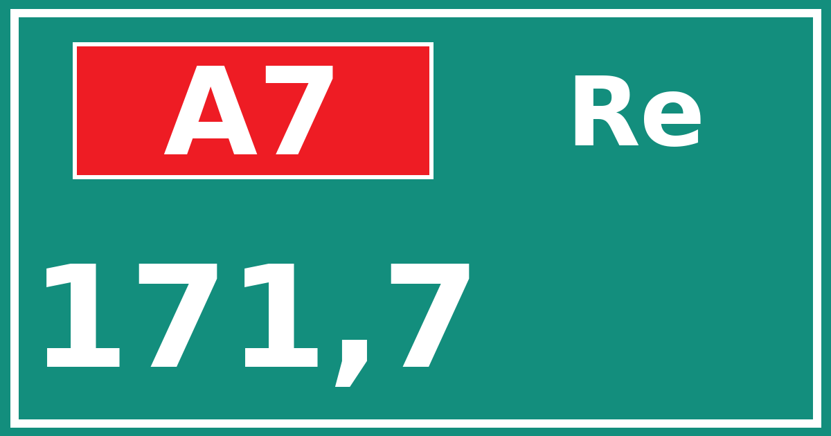 Hectometerbord A7 171,7 zijde Re
