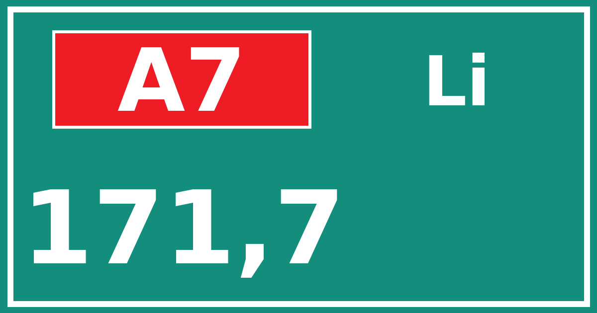 Hectometerbord A7 171,7 zijde Li