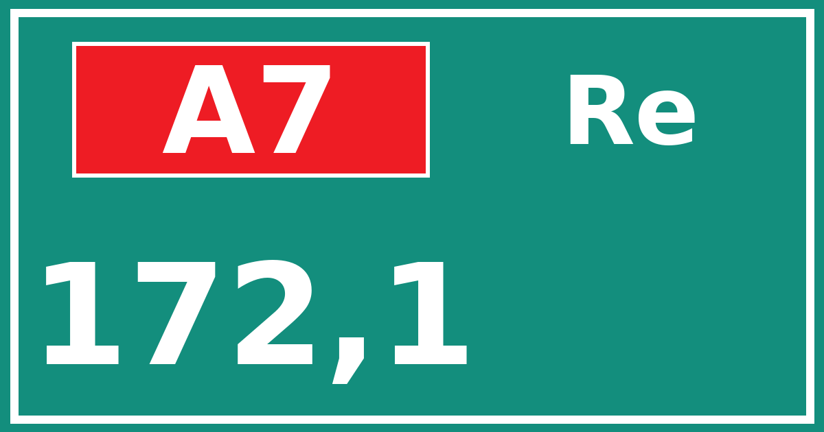 Hectometerbord A7 172,1 zijde Re