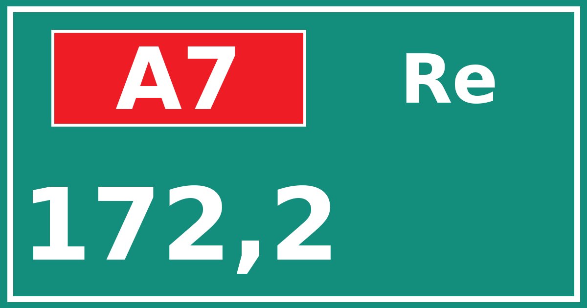 Hectometerbord A7 172,2 zijde Re