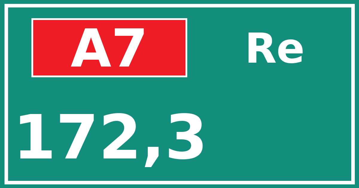 Hectometerbord A7 172,3 zijde Re