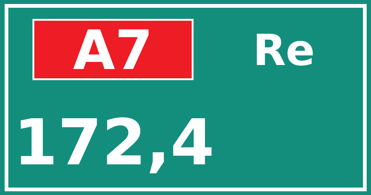 Hectometerbord A7 172,4 zijde Re