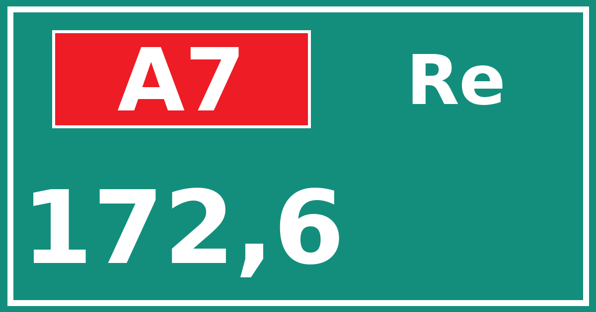 Hectometerbord A7 172,6 zijde Re
