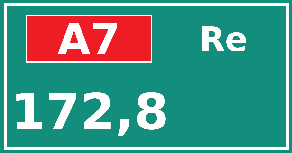 Hectometerbord A7 172,8 zijde Re