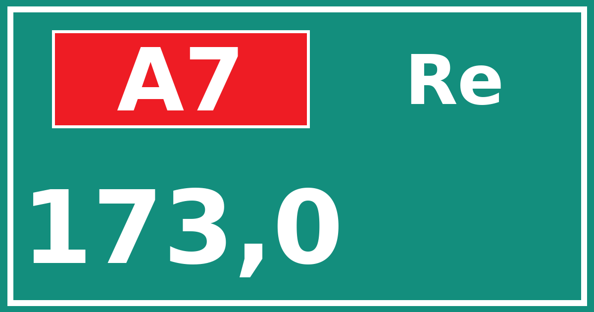 Hectometerbord A7 173,0 zijde Re