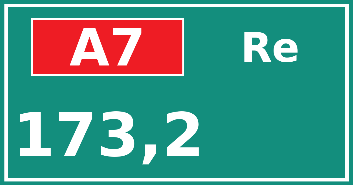 Hectometerbord A7 173,2 zijde Re