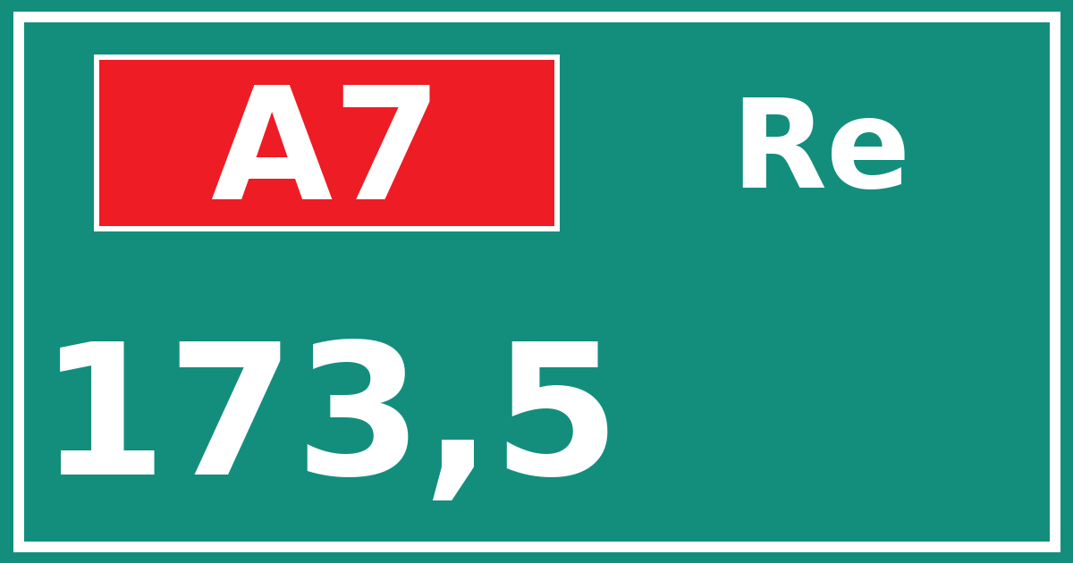 Hectometerbord A7 173,5 zijde Re
