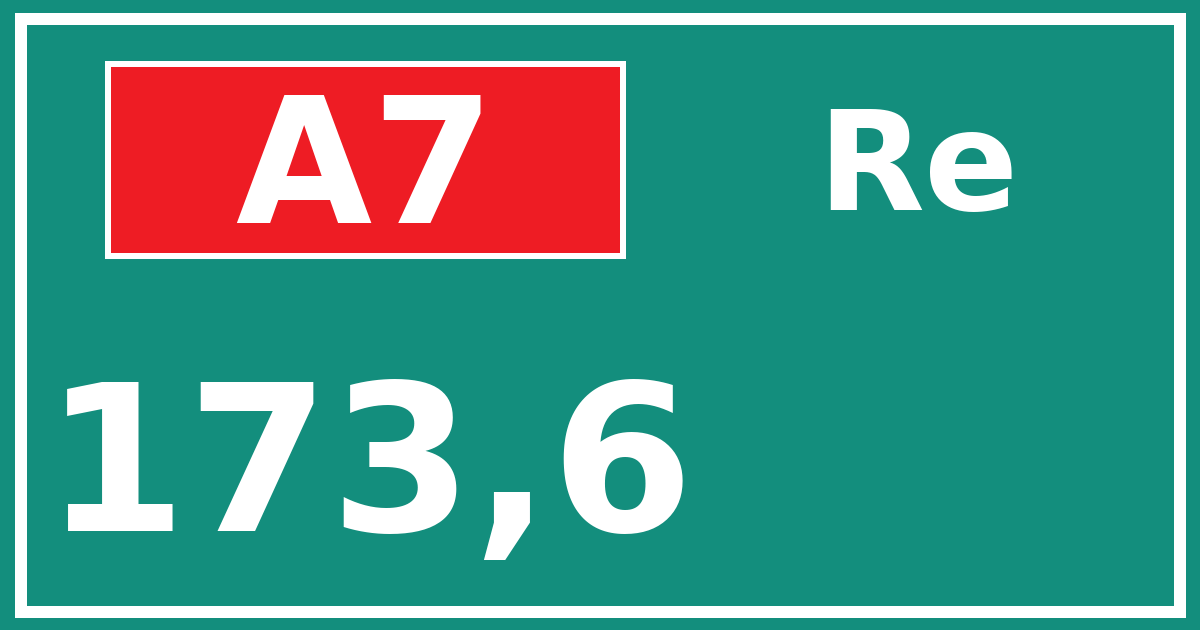 Hectometerbord A7 173,6 zijde Re