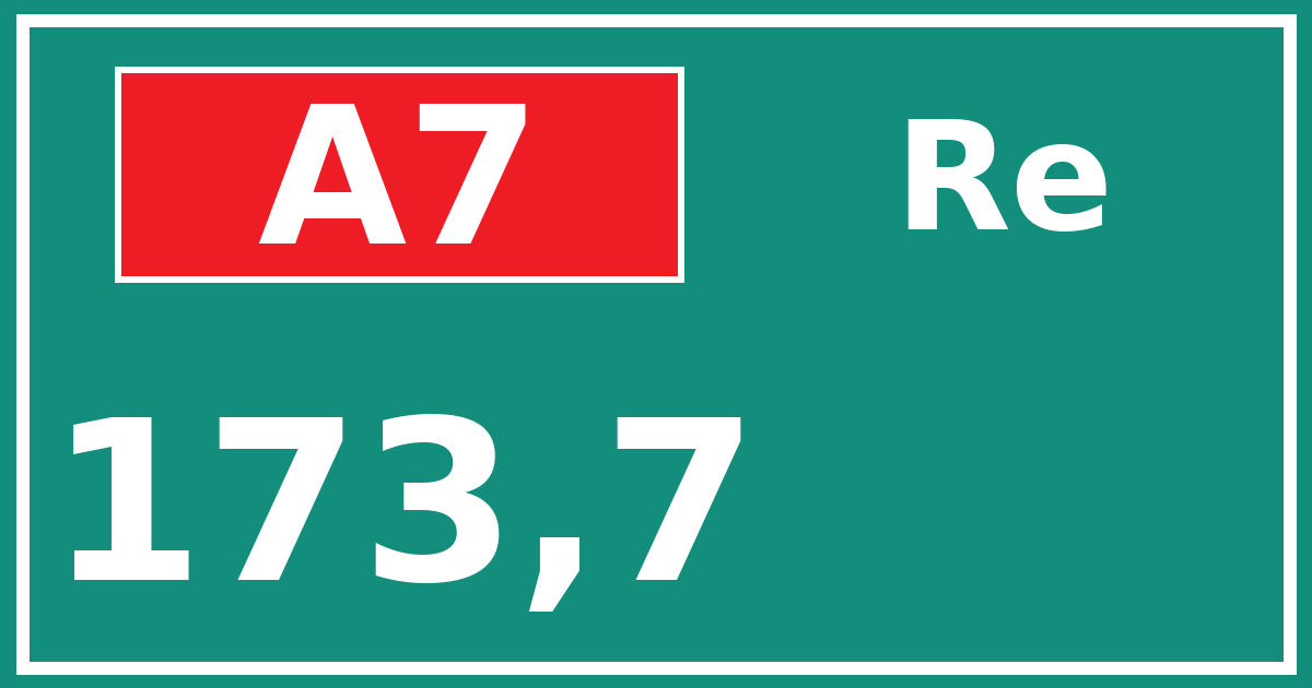 Hectometerbord A7 173,7 zijde Re