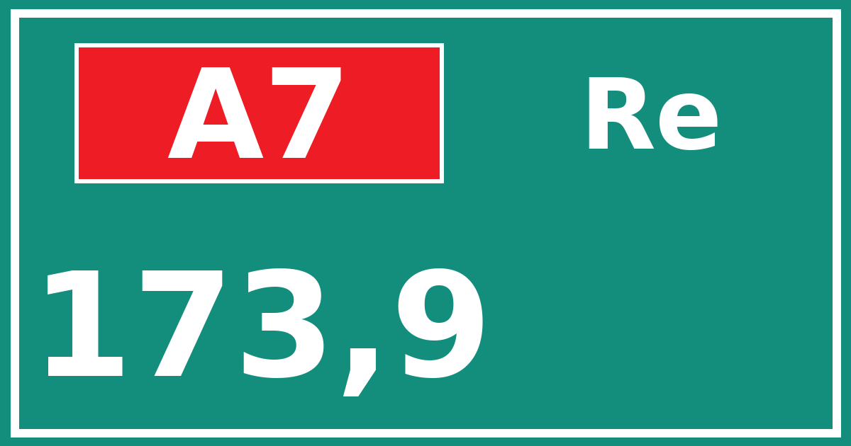 Hectometerbord A7 173,9 zijde Re