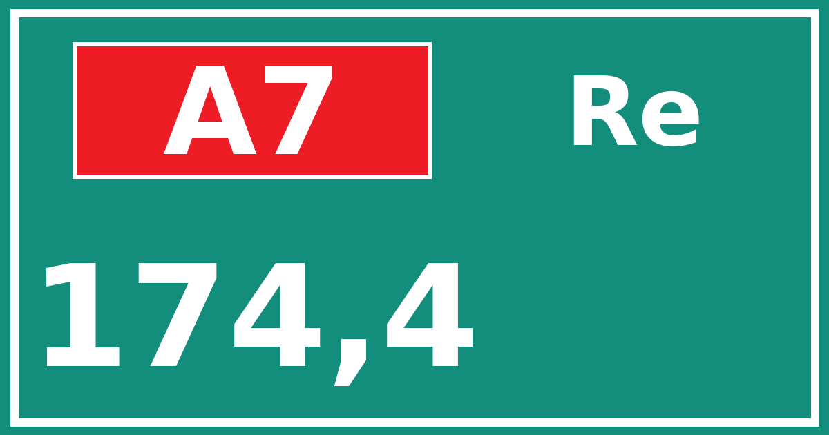 Hectometerbord A7 174,4 zijde Re