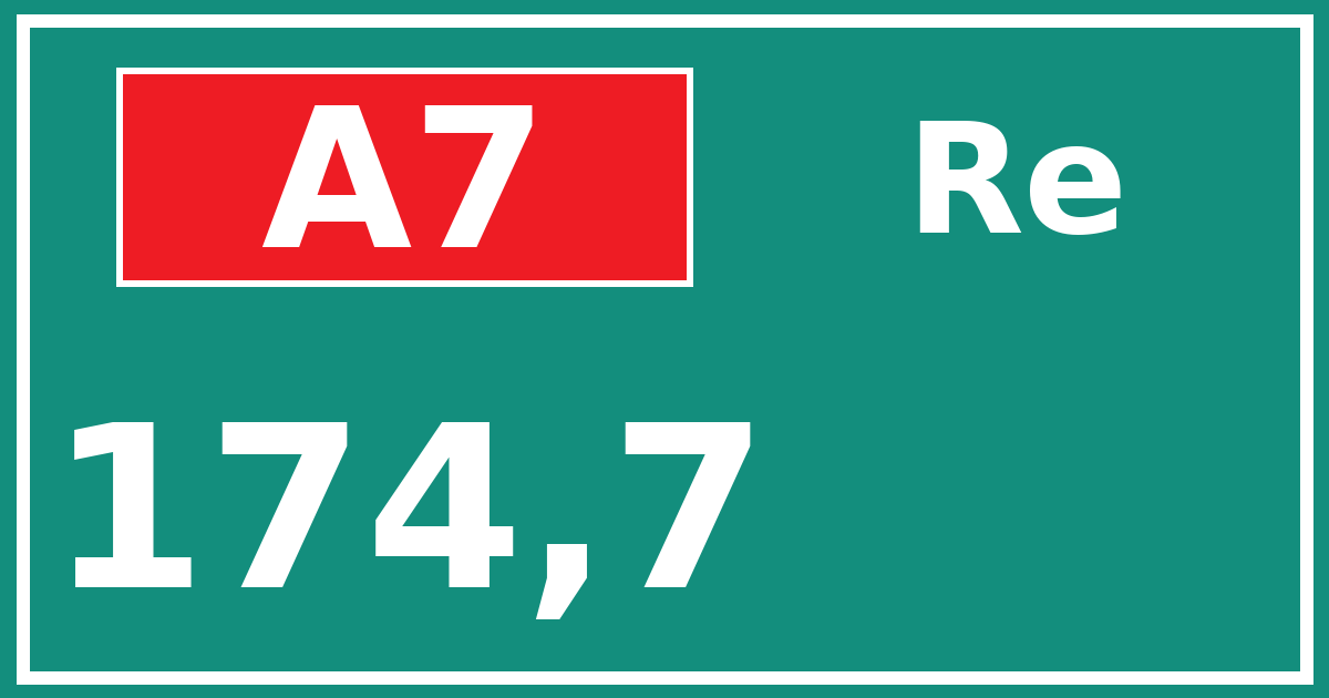 Hectometerbord A7 174,7 zijde Re