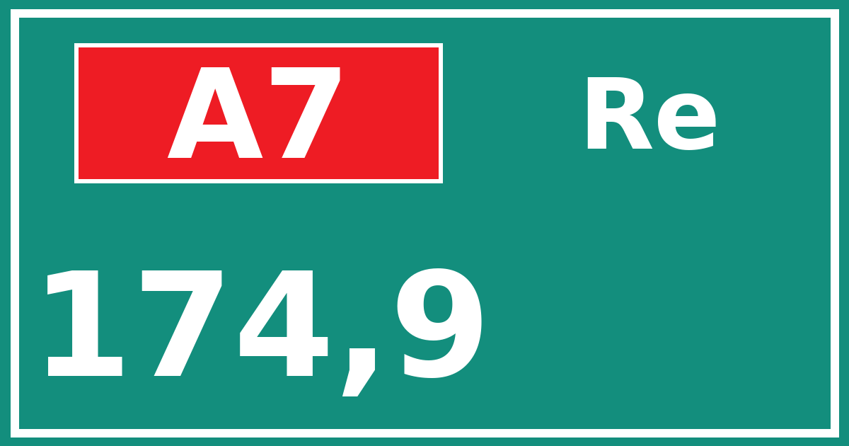 Hectometerbord A7 174,9 zijde Re